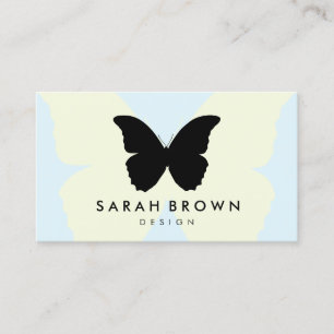 Tarjeta De Visita Mariposa Azul y Amarilla Elegante Profesional