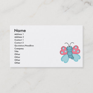 Tarjeta De Visita mariposa azul y rosa lindo