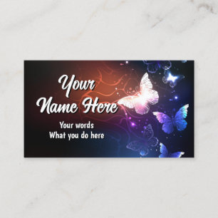 Tarjeta De Visita Mariposa brillante en la oscuridad