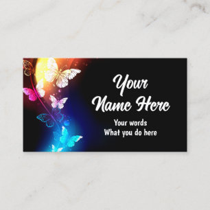 Tarjeta De Visita Mariposa brillante en la oscuridad