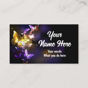 Tarjeta De Visita Mariposa brillante en la oscuridad