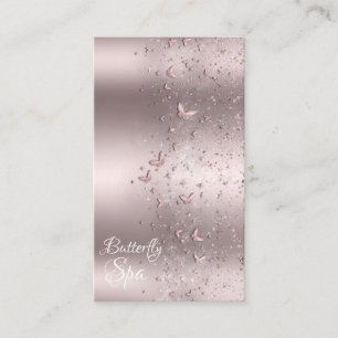 Tarjeta De Visita Mariposa Brillo Destello Brillante Resplandor Rosa