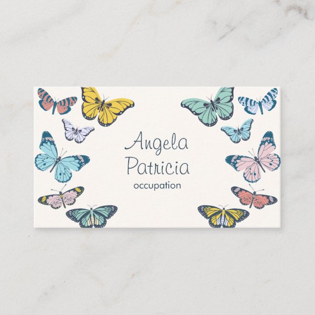 Tarjeta De Visita Mariposa colorida (Anverso)