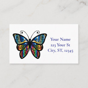 Tarjeta De Visita Mariposa Colorida Thunder_Cove