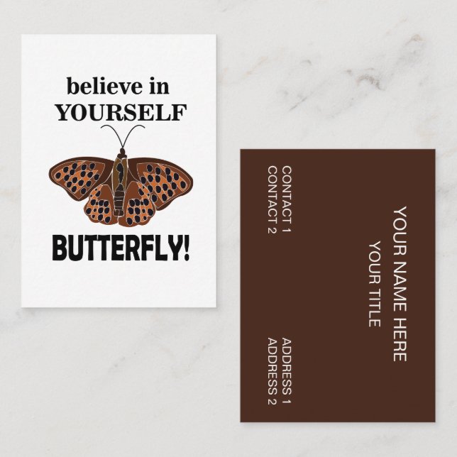 Tarjeta De Visita Mariposa Cree En La Mariposa (Anverso / Reverso)