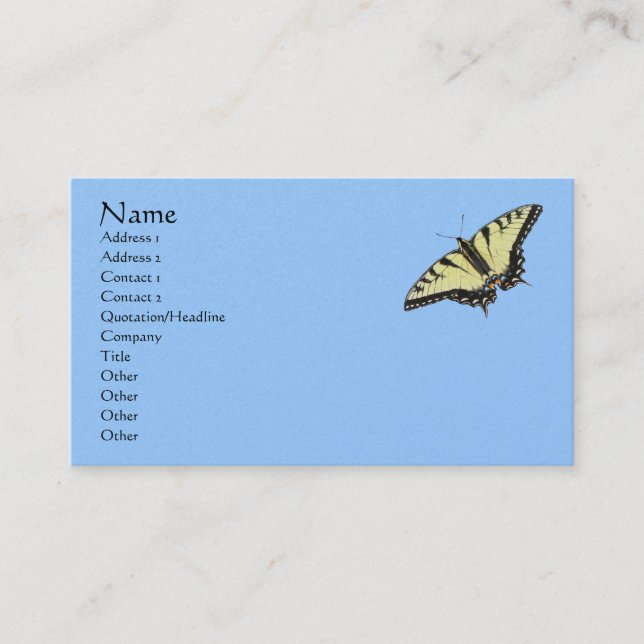 Tarjeta De Visita Mariposa de cola cruda (Anverso)