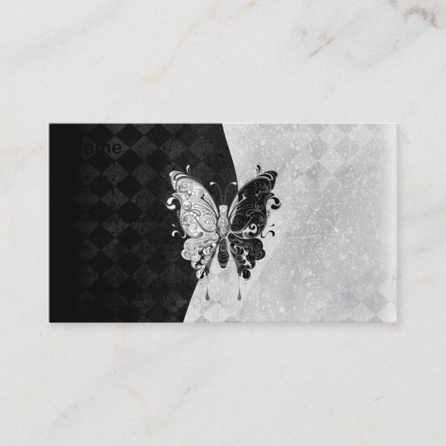 Tarjeta De Visita Mariposa de dos tonos (Anverso)