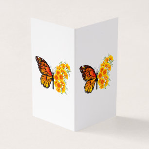 Tarjeta De Visita Mariposa de flores con amapola amarilla de Califor