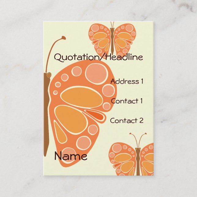 Tarjeta De Visita Mariposa de Mandarin Naranja 60 (Anverso)