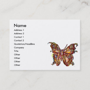 TARJETA DE VISITA MARIPOSA DE ORO EN AZUL Y BLANCO