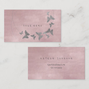 Tarjeta De Visita Mariposa de plata Vip del rosa del ballet de Rubor