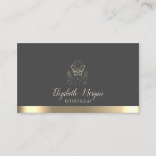 Tarjeta De Visita Mariposa de raya dorada elegante
