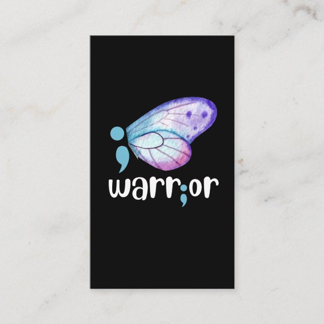 Tarjeta De Visita Mariposa de semicolón - Concienciación sobre preve (Anverso)