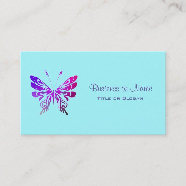 Tarjeta De Visita Mariposa decorativa multicolor bonito (Anverso)