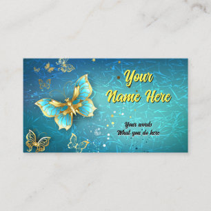 Tarjeta De Visita Mariposa dorada elegante