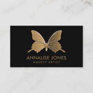 Tarjeta De Visita Mariposa elegante de lujo del oro