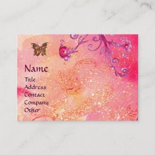 TARJETA DE VISITA MARIPOSA EN ESPALOS, RODILLO, PURPLE SWIRLS MONOGR