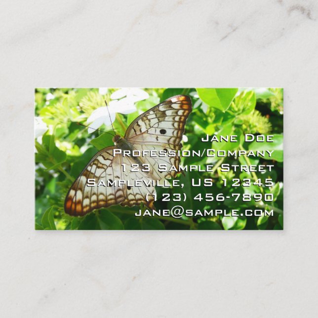 Tarjeta De Visita Mariposa en la fotografía de la naturaleza tropica (Anverso)