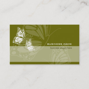 Tarjeta De Visita Mariposa en simple moderno elegante del verde
