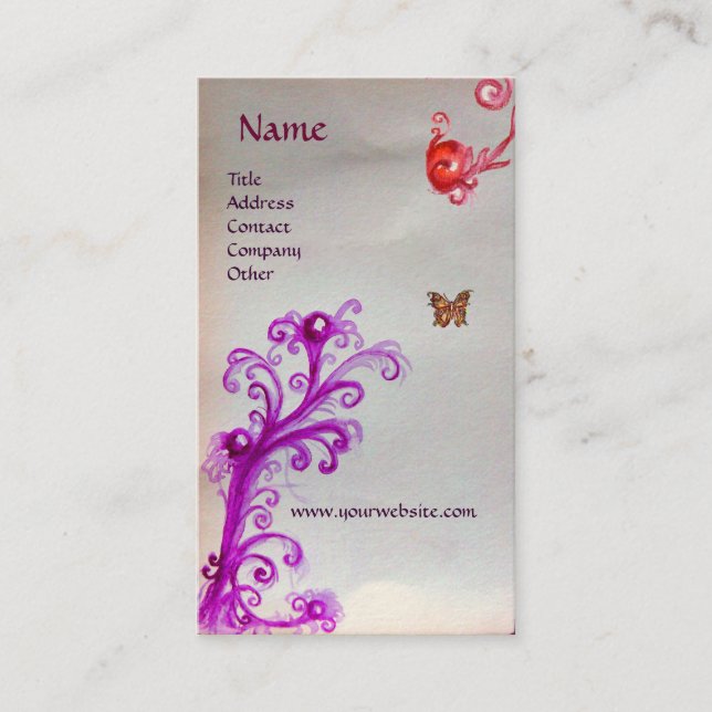 TARJETA DE VISITA MARIPOSA EN SPARKLES 3 MONOGRAM (Anverso)