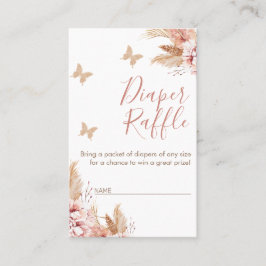 Tarjeta De Visita Mariposa floral besa a Baby Shower Diaper Raffle