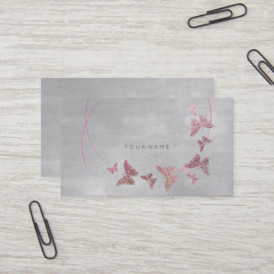 Tarjeta De Visita Mariposa gris Vip del rosa del ballet de Rubor del