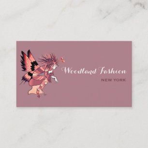 Tarjeta De Visita Mariposa Hada, Morado y Rosa
