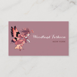 Tarjeta De Visita Mariposa Hada, Morado y Rosa