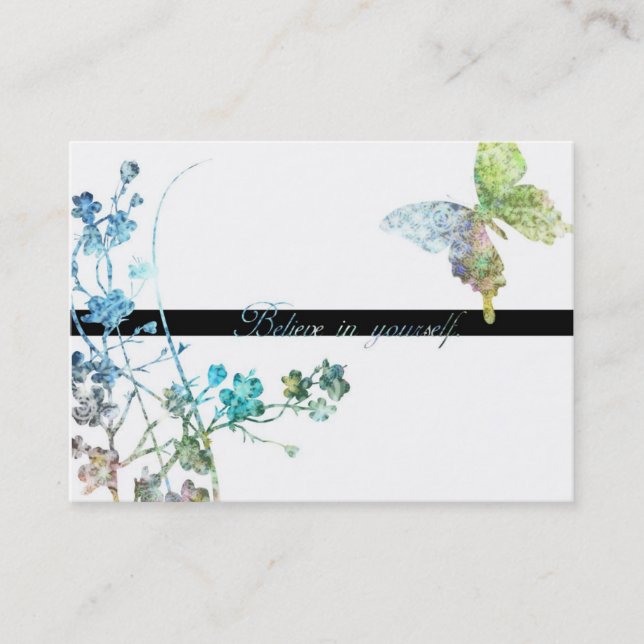 Tarjeta De Visita Mariposa hermosa con el mensaje de Enouraging (Anverso)