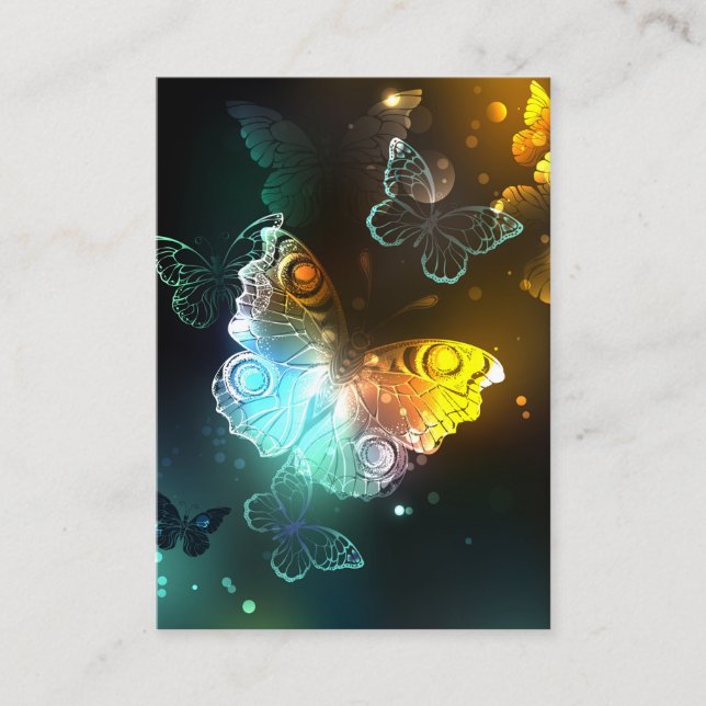 Tarjeta De Visita Mariposa luminosa y mariposas nocturnas (Anverso)