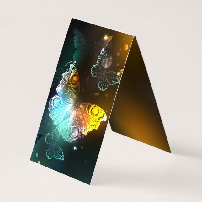 Tarjeta De Visita Mariposa luminosa y mariposas nocturnas (Reverso)