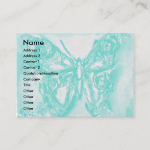 Tarjeta De Visita MARIPOSA MÁGICA EN AZUL , amarillo ,verde azulado