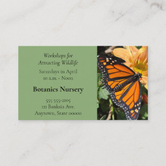 Tarjeta De Visita Mariposa monarca sobre la flor del crisantemo