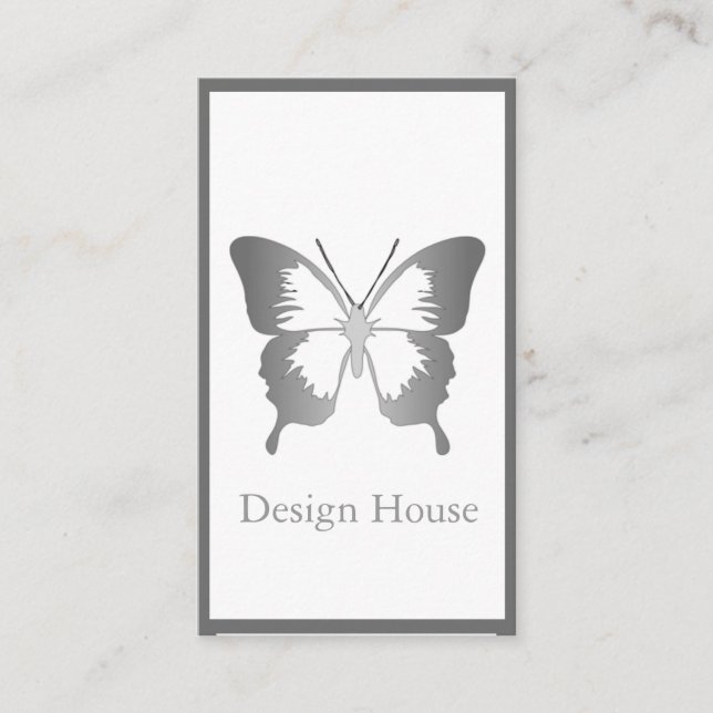 Tarjeta De Visita Mariposa monocromática (Anverso)