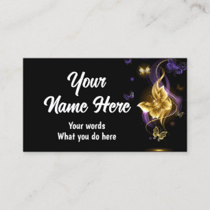 Tarjeta De Visita Mariposa morfo dorada en la oscuridad