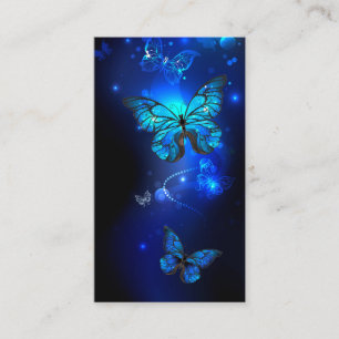 Tarjeta De Visita Mariposa morfo en el fondo oscuro