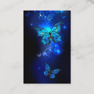 Tarjeta De Visita Mariposa morfo en el fondo oscuro
