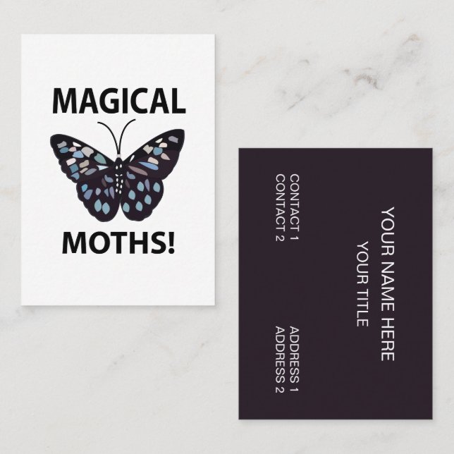 Tarjeta De Visita Mariposa Moth Mariposas Mágicas (Anverso / Reverso)