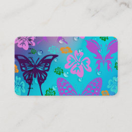 Tarjeta De Visita Mariposa Púrpura Destino Comercial de Oficina Digi