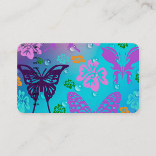 Tarjeta De Visita Mariposa Púrpura Destino Comercial de Oficina Digi
