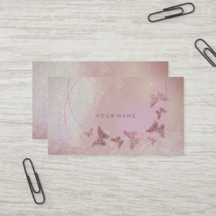 Tarjeta De Visita Mariposa púrpura gris del rosa del ballet de Rubo