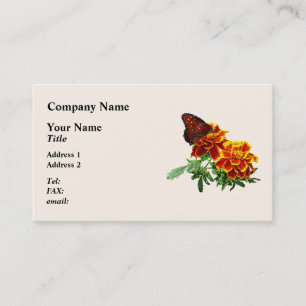 Tarjeta De Visita Mariposa Reina en Marigold