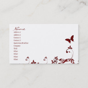 Tarjeta De Visita Mariposa roja