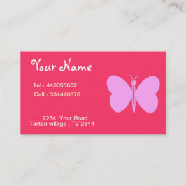 Tarjeta De Visita mariposa rosa fantasía