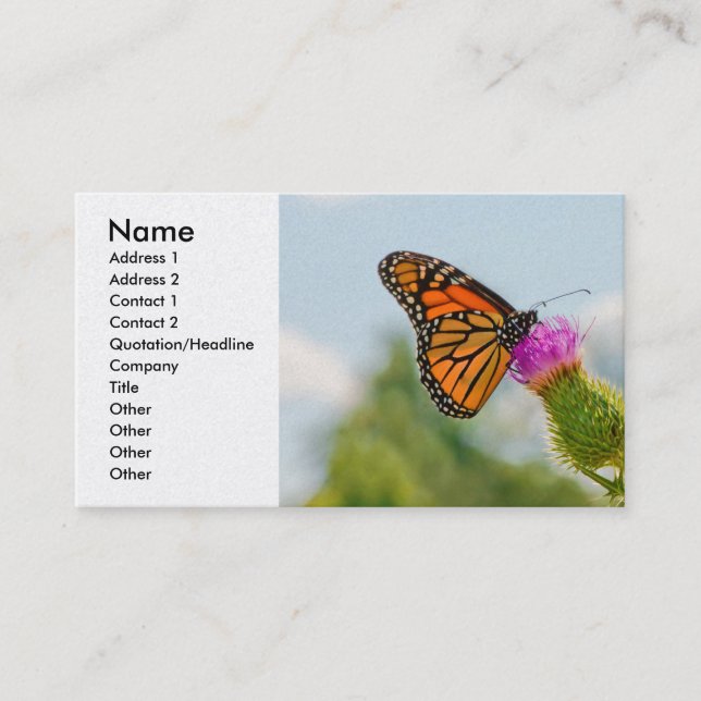 Tarjeta De Visita Mariposa - Viva el monarca (Anverso)