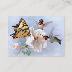 Tarjeta De Visita Mariposa y colibríes