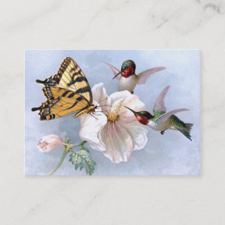 Tarjeta De Visita Mariposa y colibríes