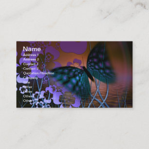 Tarjeta De Visita Mariposa y flores