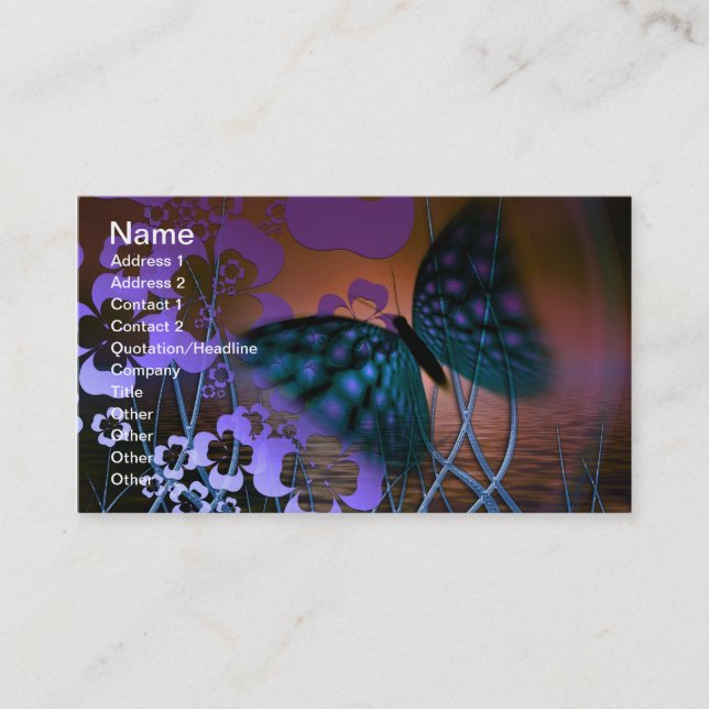 Tarjeta De Visita Mariposa y flores (Anverso)