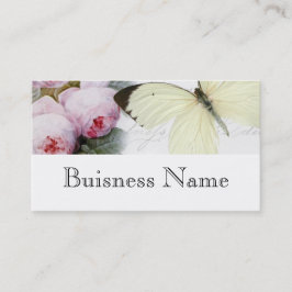 Tarjeta De Visita Mariposa y rosas